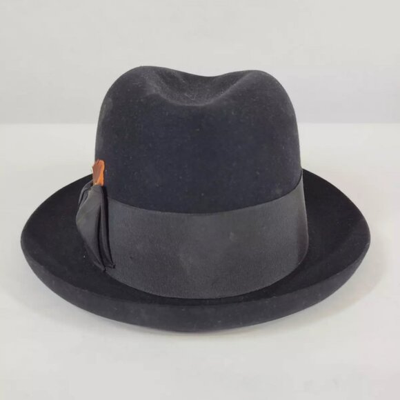 Royal De Luxe Stetson Men's Black Bowler Hat Size (7) Vintage - Picture 2 of 8